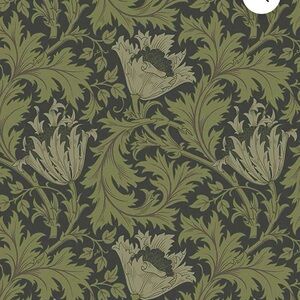 William Morris “Anemone Trails” Dark Green Wallpaper